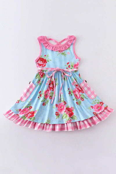 Roses & Plaid Twirl Playwear Dress