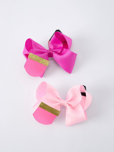 Back-to-school Pencil Bow Girls Hair Clips 3.5 inches - Little Miss Marmalade