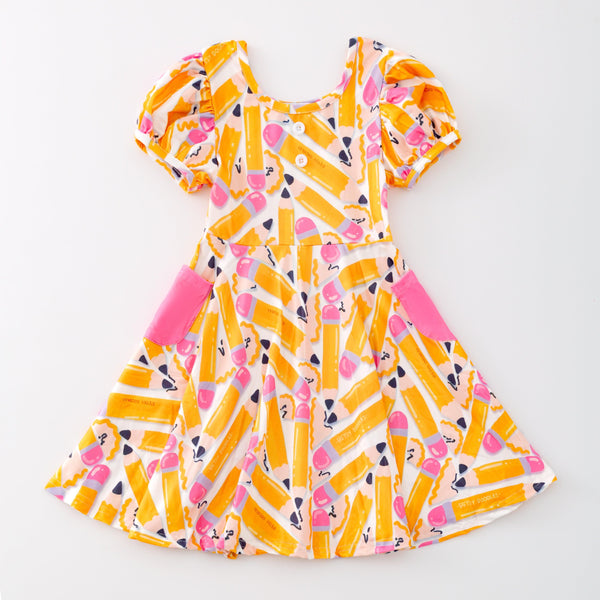 Back to School Pencil Pocket Playwear Dress