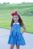Vintage Alabama Blue Gingham Dress w/ Hair Bow - Little Miss Marmalade