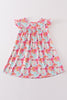 Teal & Pink Meadow Playwear Dress w/ Hair Bow