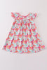 Teal & Pink Meadow Playwear Dress w/ Hair Bow