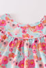 Teal & Pink Meadow Playwear Dress w/ Hair Bow