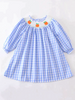 Thanksgiving Smocked Gingham Pumpkin Dress