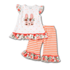 Easter Bunny Peach Capri Play Wear Set w/ Hair Clip