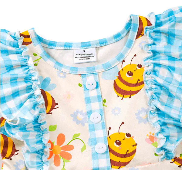 Girls S/S Busy Bees & Flowers Dress