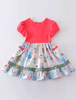 Balloon Festival Summer Ruffle Playwear Dress w/ Hair Bow