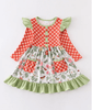 Fall Orange & Sage Butterfly Playwear Dress