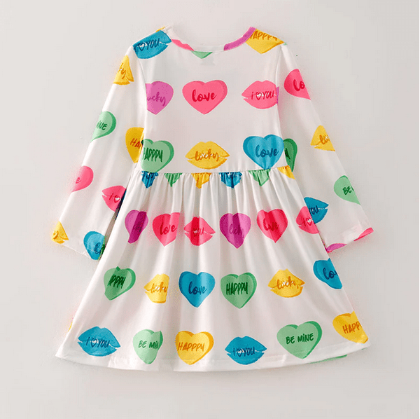Valentine's Day Candy Heart Playwear Dress w/ Hair Bow 1-2 Y Valentine's Day Candy Heart Playwear Dress w/ Hair Bow 1-2 Y