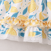 Lemon Print Sleeveless Ruffles Play Wear Dress w/ Hair Bow