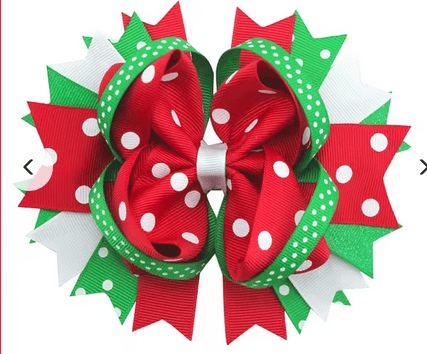 Christmas Bow w/ clip 4.5”