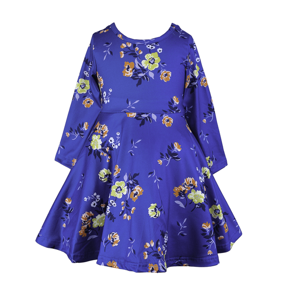 Navy Floral Long Sleeved Playwear Dress