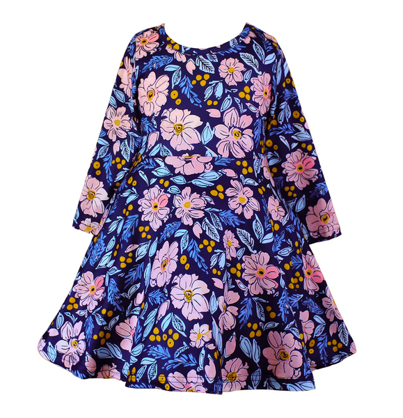 Navy Long Sleeved Playwear Dress