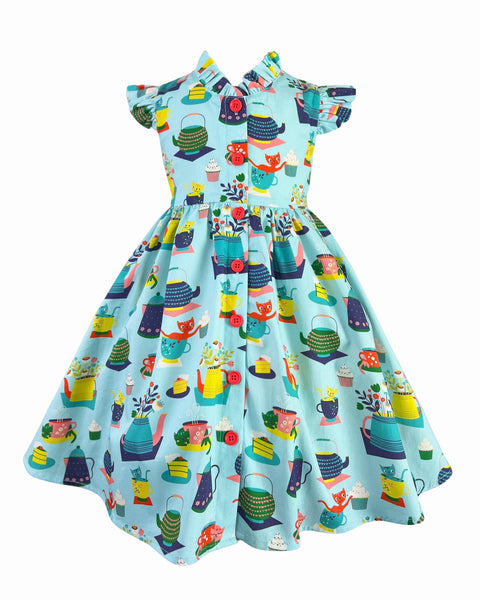 Tea & Kitties Blue Glen Park Dress