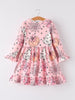 Halloween Ghost Pumpkin Print Ruffled Cuffs Long sleeve Dress