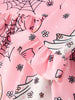 Halloween Ghost Pumpkin Print Ruffled Cuffs Long sleeve Dress