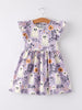 Halloween Purple Ghost Flying Sleeve Dress