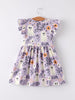 Halloween Purple Ghost Flying Sleeve Dress