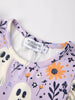 Halloween Purple Ghost Flying Sleeve Dress