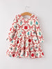 Christmas Candy Cane Gift Print Girls Dress