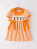 Halloween Striped Dress with Cat Smocking Embroidery –  Perfect for Fall