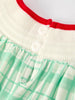 Christmas Girl Smock Embroidery Green Plaid Dress