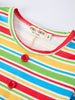 Back to School Apple Stripe Girls Ruffle Dress