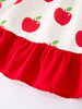 Back to School Apple Stripe Girls Ruffle Dress