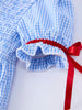 Back To School Apple Applique Plaid Girls Dress Smocked