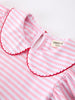 Girls Back To School Apple Applique Twirl Dress Ruffle Petal Collar