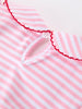 Girls Back To School Apple Applique Twirl Dress Ruffle Petal Collar