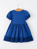 Girls Back To School Crayon Twirl Dress Ruffle Applique