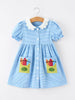 Girls Back To School Pencil Dress Petals Collar Pocket Applique