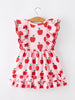 Girls Back To School Apple Twirl Dress Ruffle Flutter Sleeve