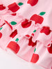 Girls Back To School Apple Twirl Dress Ruffle Flutter Sleeve