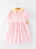Girls Back To School Pencil Plaid Twirl Dress Bow Petals Collar