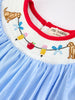 Back To School Apple Pencil Embroidery Dress