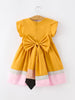 Back To School Pencil Girls Dress Color Block Bow Dress