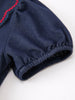 Back to School Apple Applique Girls Dress Petals Collar