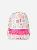 Back to School Print Girls Backpack Ruffle Bag