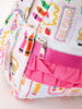 Back to School Print Girls Backpack Ruffle Bag