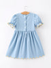 Back to School Pencil Applique Girl Dress Scallop Hem