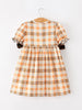 Halloween Plaid Smocked Girls Dress