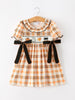 Halloween Plaid Smocked Girls Dress