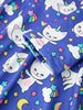 Fall Ghost Cat Print Girls Long Sleeve Twirl Dress