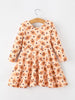 Halloween Pumpkin Girls Long Sleeve Dress