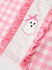 Halloween Ghost Embroidered Girls Dress Peter Pan Collar Bow