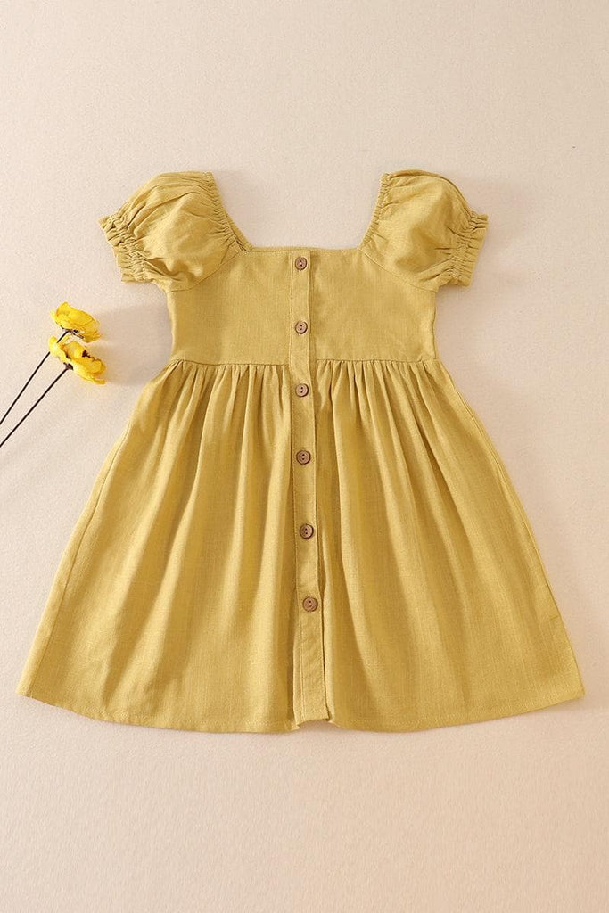 Willow Dress in Marigold w/ Hair Bow