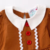 Christmas Gingerbread Play Wear Dress w/ Hair Bow