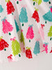 Christmas Tree Print Long Sleeve Dress